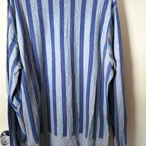 Champion + Todd Snyder Classic Blue and Red Striped Crewneck Sweatshirt 2XL
